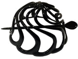 Parcelona French Swirls Black Shell Large Celluloid Chignon Slide Hair Bun Cover-Parcelona-ebuyfashion.com