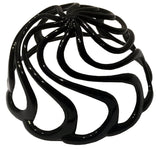 Parcelona French Swirls Black Shell Large Celluloid Chignon Slide Hair Bun Cover-Parcelona-ebuyfashion.com