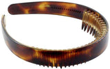 Parcelona French Toothed Smooth Celluloid Shell Brown Wide Hair Headband-PARCELONA-ebuyfashion.com
