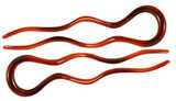 Parcelona French Tortoise Shell 4 Inch Large 2 Pins Wavy Crink U Shaped Hair Pin-Parcelona-ebuyfashion.com