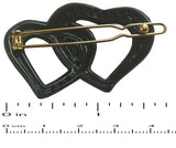 Parcelona French Twin Heart Black Small Celluloid Snap Pin Hair Barrette (2 pcs)-PARCELONA-ebuyfashion.com