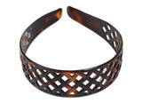 Parcelona French Weave Shell Light Non-Brittle Wide Celluloid Hair Headband-Parcelona-ebuyfashion.com