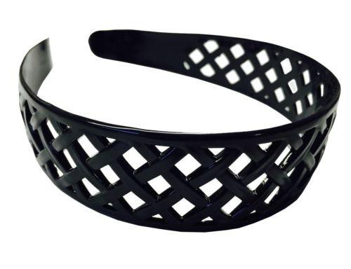 Parcelona French Weave Shell Light Non-Brittle Wide Celluloid Hair Headband-Parcelona-ebuyfashion.com