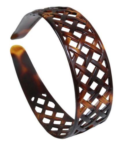 Parcelona French Weave Shell Light Non-Brittle Wide Celluloid Hair Headband-Parcelona-ebuyfashion.com
