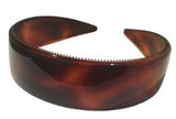 Parcelona French Wide 1 Inch Shell And Black Headbands with Inner Teeth Nibs 2pc-PARCELONA-ebuyfashion.com
