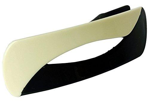 Parcelona Swift Black Ivory Beige No Metal Ponytail Holder Hair Clip Barrette-PARCELONA-ebuyfashion.com
