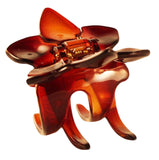 Parcelona French Clove Flower 4 Teeth Tortoise Shell Pony Holder Hair Claw