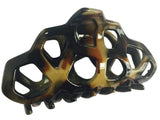 Parcelona Honey Comb Black Beige Celluloid Acetate Sturdy Jaw Hair Claw Clip-ebuyfashion.com-ebuyfashion.com