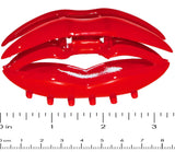 Parcelona French Lip Red Medium Hair Claw Clip for Girls and Women