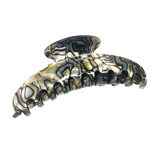 French Amie Contour Large 4 ¾” Celluloid Handmade Jaw Hair Claw Clip for Women