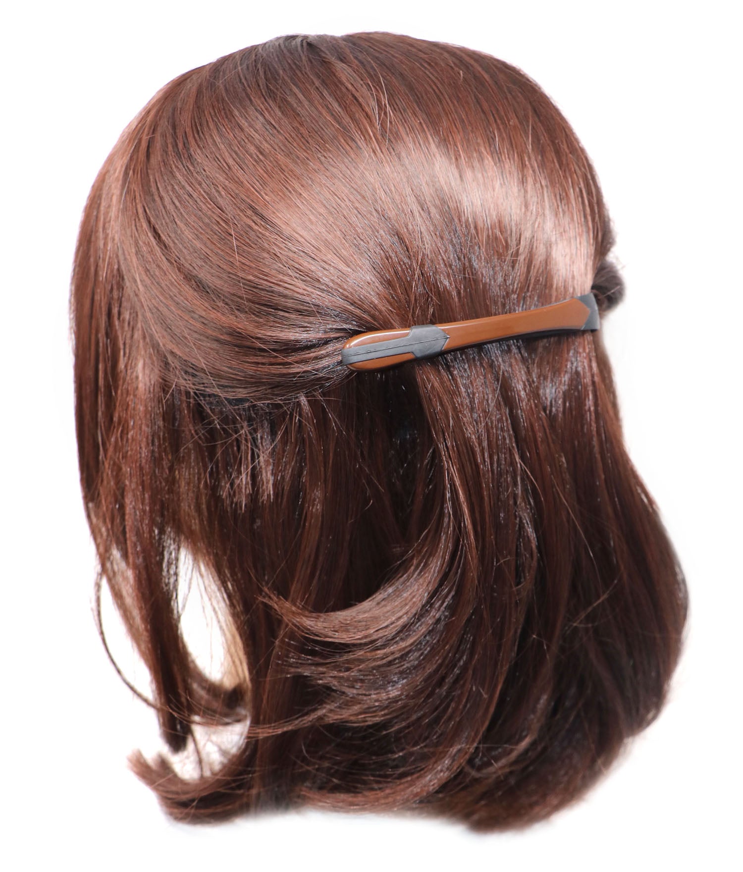 Parcelona French Twin Fit Brown N Black Cellulose Hair Clip Barrettes for Women